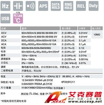 PC700數(shù)字萬(wàn)用表|日本三和Ssanwa數(shù)字萬(wàn)用表  技術(shù)參數(shù)