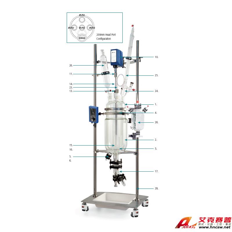 JULABO優(yōu)萊博 50L玻璃夾套反應釜（DN300法蘭開口），JRS-1503-04